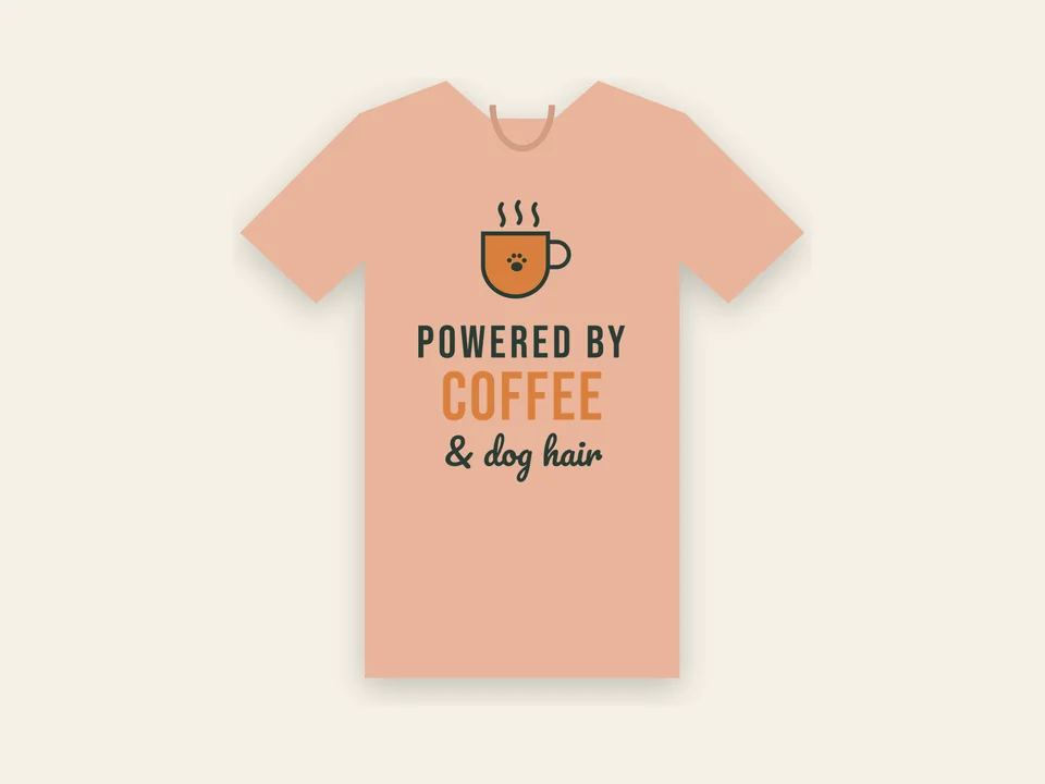 Powered By Coffee & Dog Hair Tee