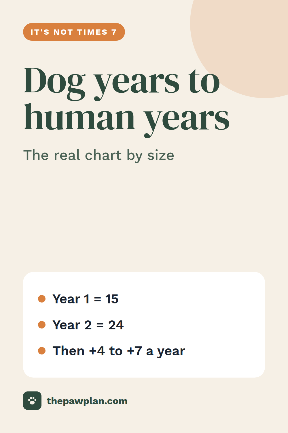 Dog years to human years: the real chart